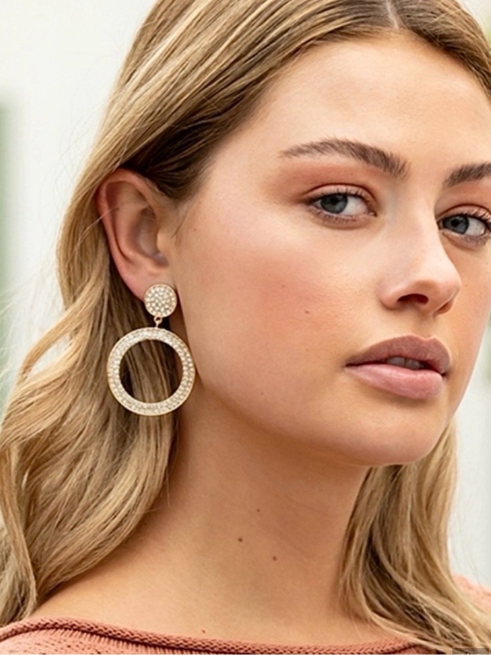 Plunder Sparkling Silver Circle Drop Earrings NWT